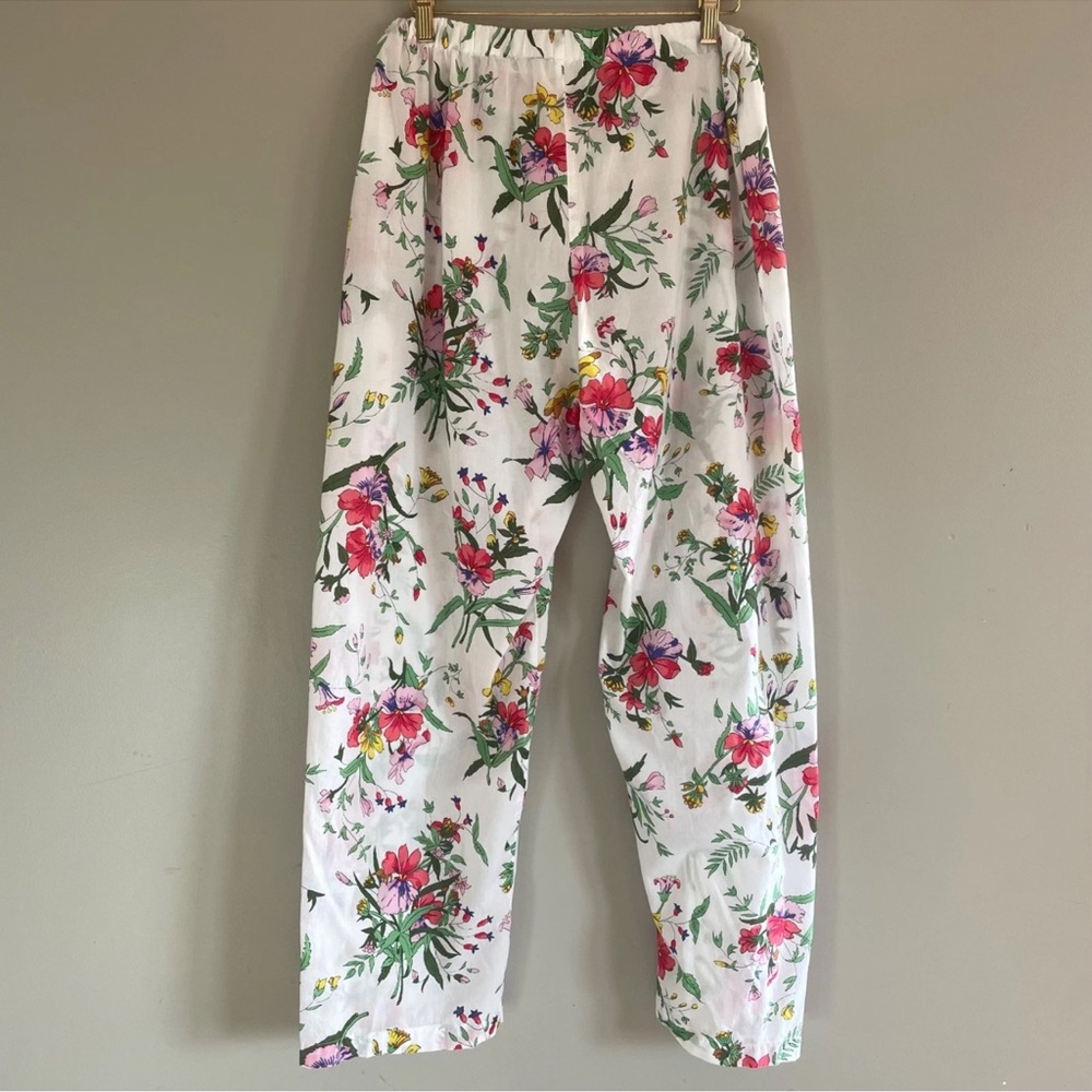 Victorias Secret Pajama Set XL Floral Botanical 100% Cotton Top Pants Drawstring - Picture 4 of 15